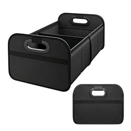 Organizador de Maletero para Auto, Negro, Plegable, Impermeable, con Múltiples Compartimentos y Asas Reforzadas, para SUV, Coche, Todoterreno (M 47 * 32 * 23)