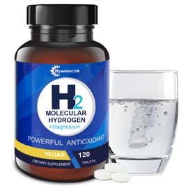 Hywebvctok Hywebrvctok Hydrogen Water Tablets, 8 PPM Hydrogen Tablets for Drinking Water, H2 Molecular Hydrogen with Magnesium for Brain Health,Cognitive & Energy, 120 Counts