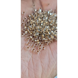 Bead It Wear It Love It Bead It Wear It Love It Transparent Gold Lined Loc sprinkle Hair Beads, Crystal Clear DreaLock Hair Accessories (Gold Sprinkles)