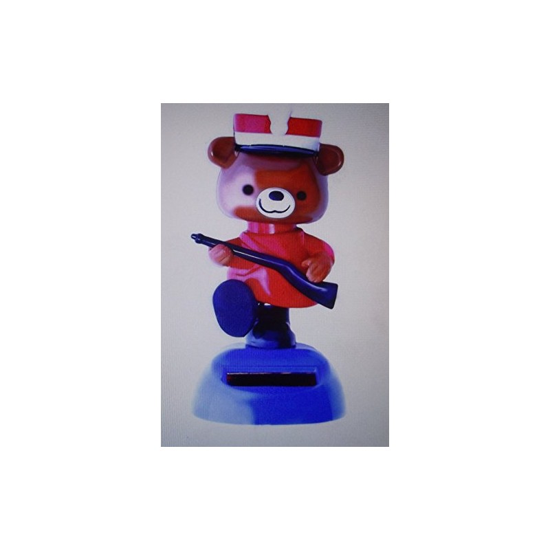 Solar Powered - Dancing Soldier Bear With Gun