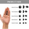 Black Stud Earrings 5 Pairs 4mm-8mm Stainless Steel Round Stud