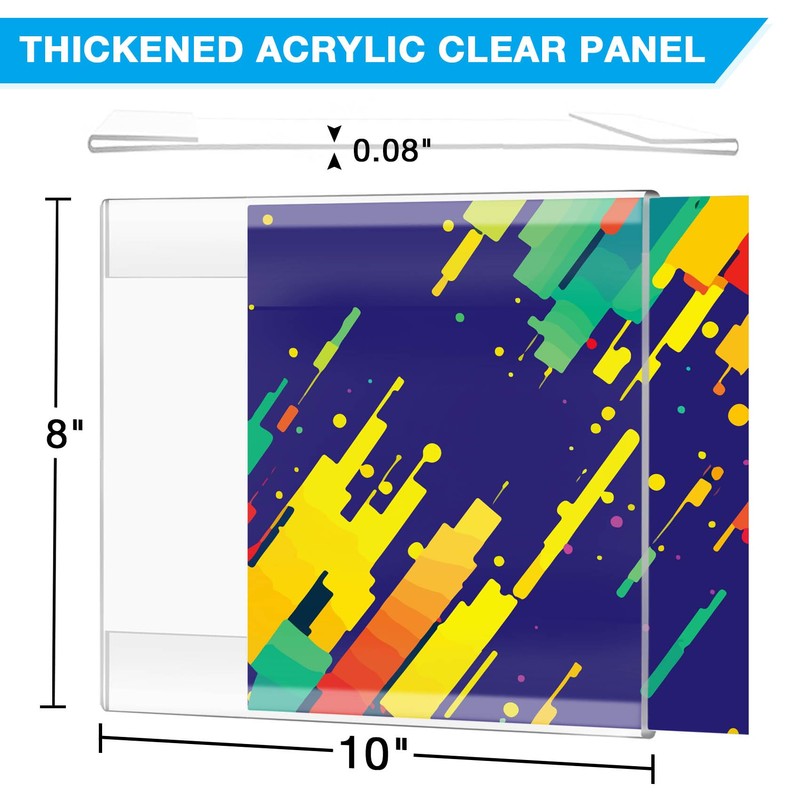 ClarityCraze 6 Pack Acrylic Wall Sign Holder, 10"x8" Wall Mount