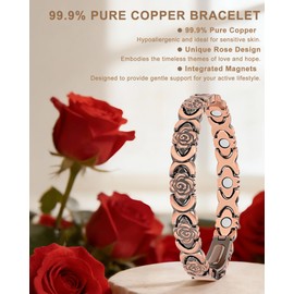vapeples Copper Bracelets for Women, 99.99% Pure Copper Magnetic Bracelet, 3800 Gauss, Adjustable Sizing, Women's Bracelets With Built-in Magnets, Gift Packaging, Fashion Jewelry Gift.