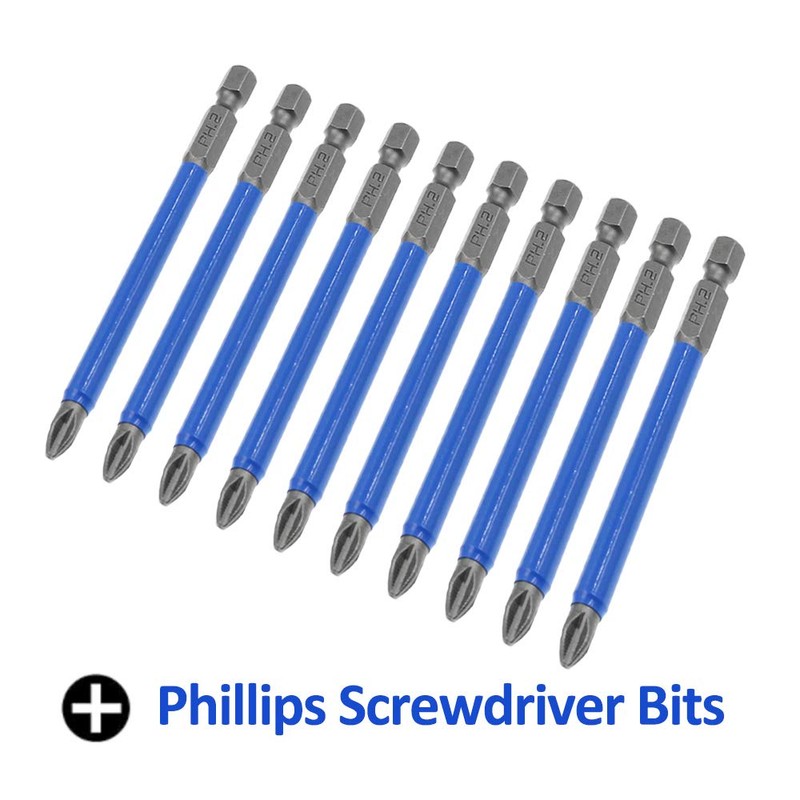 Amgiimor 10Pcs Magnetic Phillips Screwdriver Bits Set 3.5 Inch, 2