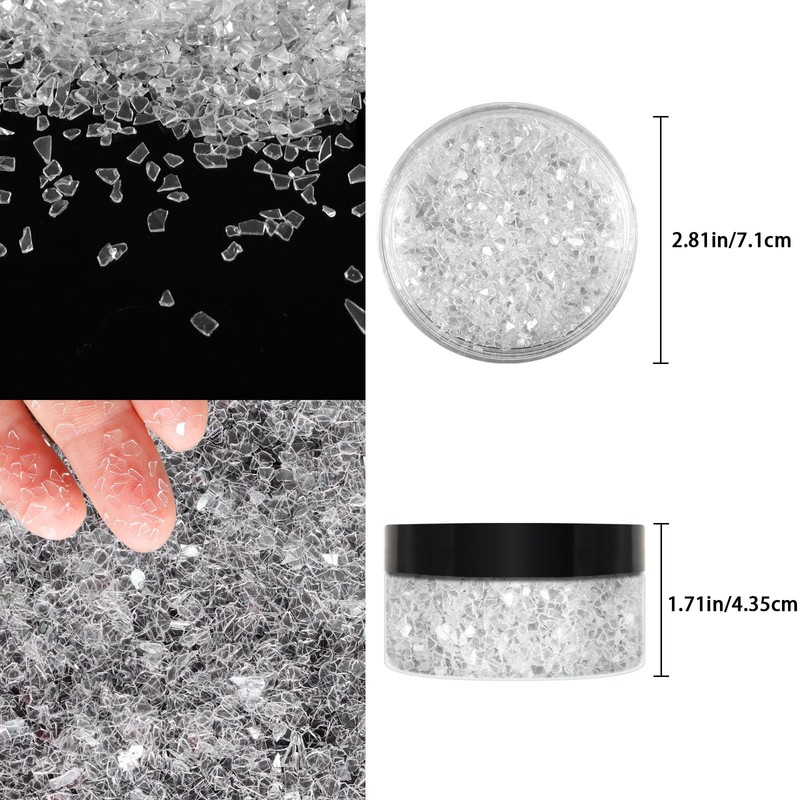 Diamond Dust Glitter,5.3oz/150g Crushed Glass,2-4mm Clear Crystal Chip