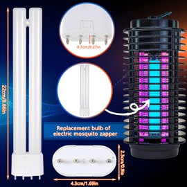 Kittmip 4 Pack 18W Bug Zapper Replacement Bulb, H Shaped Twin Tube Bulbs with 4 Pin Base 18W Bug Zapper Lamp for Indoor Outdoor, 8.6 Inch