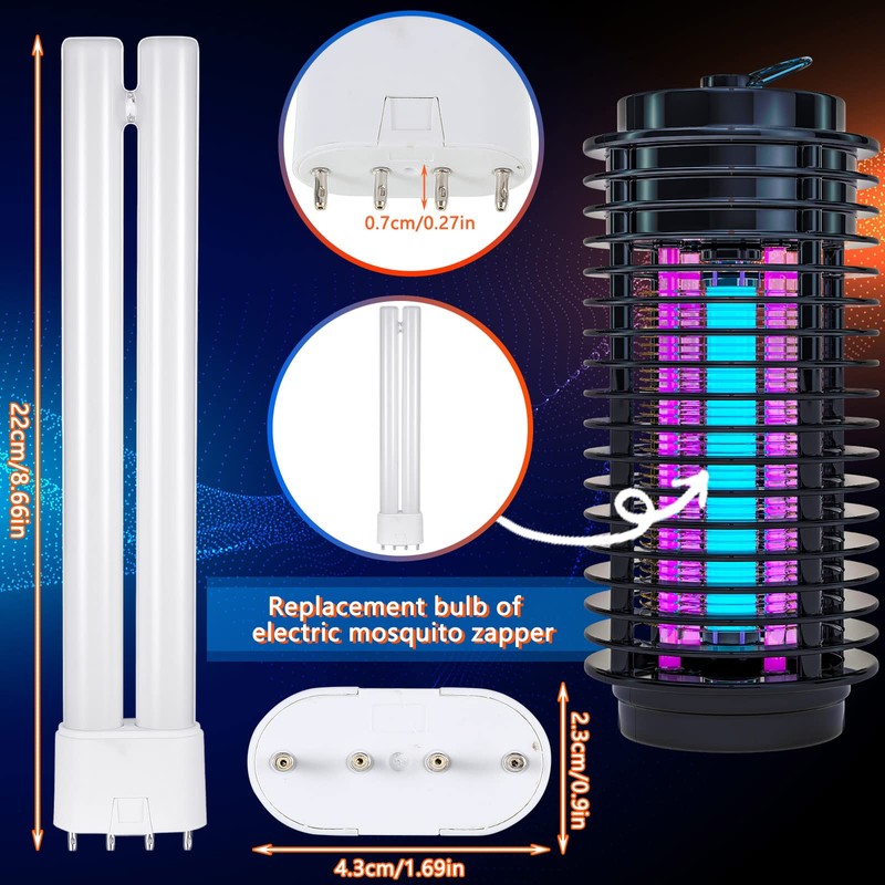 Kittmip 4 Pack 18W Bug Zapper Replacement Bulb, H Shaped