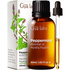Gya Labs Peppermint Essential Oil - 1.02 Fl Oz - 100% Pure Peppermint Oil for Hair, Skin, Teeth and Gums, Diffuser, Aromatherapy & DIY Candle Making Scent