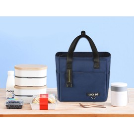 FAVORTALK Cool Bag Insulated Lunch Bags for Adults Portable Cooler Bags with Handle for Work Day Trip School Portable Lunch Organiser for Women Men Boys Girls - Large Cyan