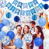 Hierein Blue Birthday Decoration, Happy Birthday Balloons Party Decorations Supplies
