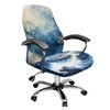 Fiqyvagox Marble Print Blue White Golden All-in-One Office Chair Cover