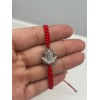Animal Silver Plated Red String Cubic Zirconia Animal Frog Macrame