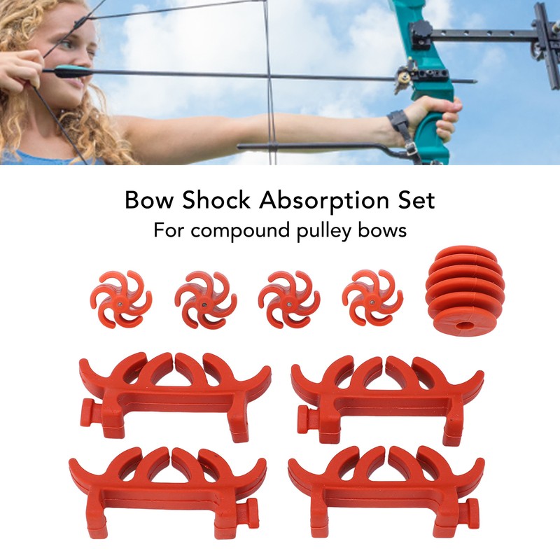 Rubber Shock Absorption Set Bow String Piece Dampening Stabilizer for