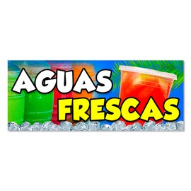 Aguas Frescas Vinyl Banner Small - 24x60