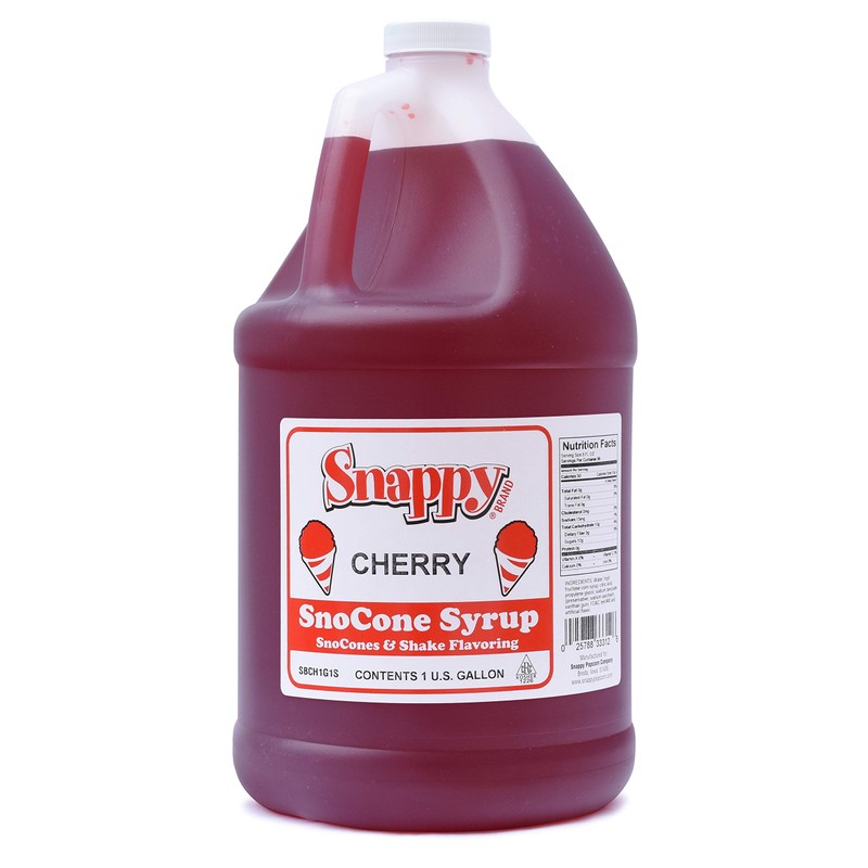 Snappy Cherry Sno Cone Syrup, 1 Gallon, 4 Pack
