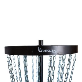Disc Golf Practice Basket by Divergent Discs | 24-Chain Portable Target