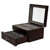 Tech Swiss Watch Box for 20 Espresso Grain Brown Solid