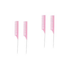 Ipetboom 4pcs Hair Parting Comb Stainless Steel and Carbon Fiber Pintail Comb for Hair Styling Detangling and Salon Use for Home and Barber Professionals