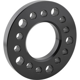 Universal Black Anodized Aluminum Wheel Spacer, 3/4 Inch Thick - Fits 5 on 4 1/2", 4 3/4", and 5" Bolt Circles - Enhances Track Width & Wheel Offset, with 1/2" & 5/8" Hole Sizes