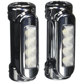 XKGLOW XK034014-W Chrome Motorcycle Highway Bar Switchback Driving Light (White Amber LED for Crash Bars Harley Davidson Touring Bikes)
