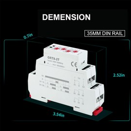 GEYA Double Delay On Timer Relay 16A AC230V 2 Outputs Time Delay Relay Din Rail(GRT8-2T,AC230V)