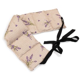 Cherry Stone Cushion 7 Chamber with Ribbon, 65 x 15 cm, Country House Style Romantic Heat Cushion, Grain Cushion, with Cherry Stones