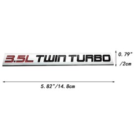 OnlyYou.X 3.5L Twin Turbo Emblem 3.5L Twin Turbo Badge 3D Logo Decal Sticker Fit for Universal Cars 1 Piece Metal Red Black