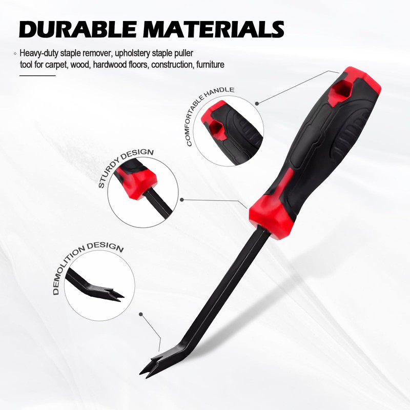 Staple Remover Tool, Heavy Duty Upholstery Staple Puller with Forked