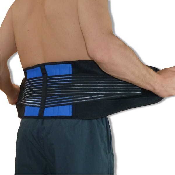 NeoPhysio Neoprene Double Pull Lower Back Support Lumbar Brace =