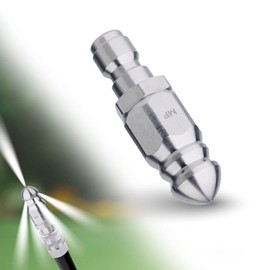 MAACFLOW MAACFLOW Sewer Jetter Nozzle For Pressure Washer Stainless Steel 1/4" Quick Connect 5000 PSI (Pack of 1)