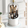 Cosmetic Storage with Transparent Compartments, Rotating Birdcage Makeup Organizer, Desktop