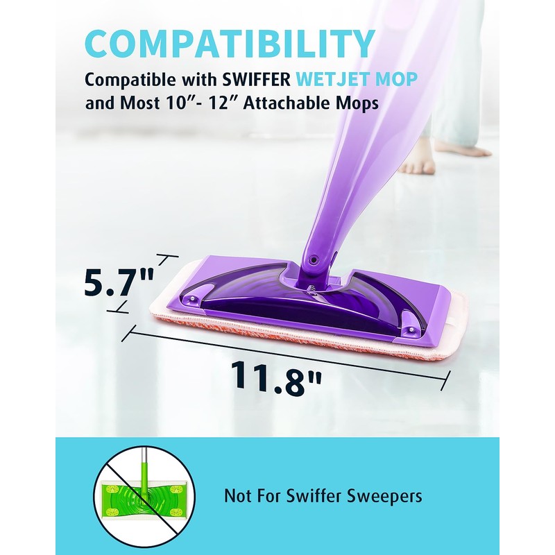 Power Scrubbing Reusable Mop Pads for Swiffer Wet Jet Mops