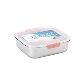 Smash Microwave Safe Stainless Steel Lunch/Sandwich/Meal Box, Pink