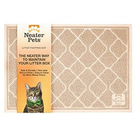 Neater Pets Neater Mat Litter Trapping Mat, Thick & Durable Material Catches Mess from Kitty Litter Box to Protect Floors, Soft on Cats Paws, Anti-Skid Backing, Easy to Clean, Beige, 20" x 30"