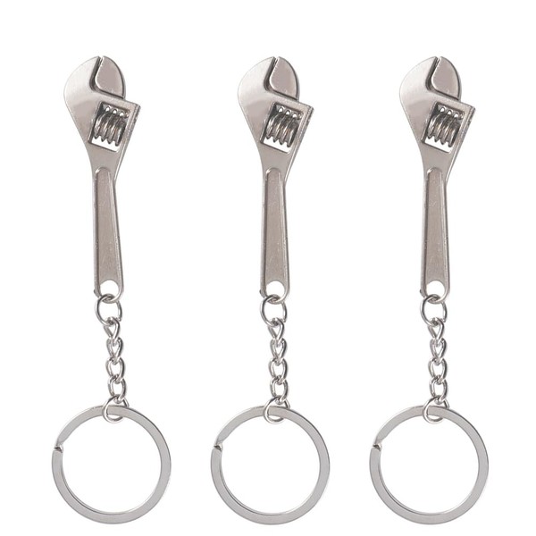 Leadigol 3pcs Mini Wrench Tool Keychain Metal Spanner Keyring Pendant,Creative