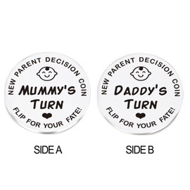 New Parents Decision Coins Gifts for The First Time Mom Dad Pregnancy Gift Coin Flip Game Decision Who Takes Care of Babies Kids Funny Gag Gifts Expecting Mother Father Mother’s Day Father’s Day