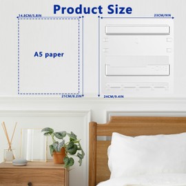 Bedside Shelf Wall Mount,Floating Bedside Adhesive Shelves Accessories,Wall Shelf Organizer and Storage for Bedroom,Camper,Dorm,Apartment-Phone,Earphone,Kindle,Remote Holder,Cable Clip,5 Hooks-Clear