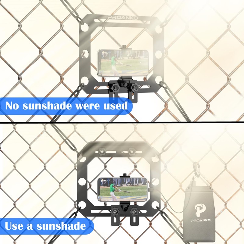 Proanko Phone Fence Mount with Shade for iPhone, GoPro and