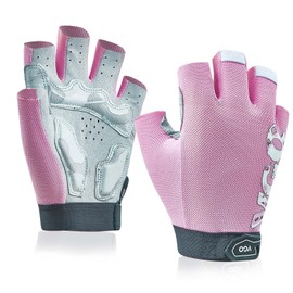 Vgo... 1 Pair Gym & Cycling Gloves for Man & Woman - Half Finger, Shock-Absorbing, Non-Slip Grip for Weightlifting, Cycling & Cross-Training (SL2520,Pink,M)