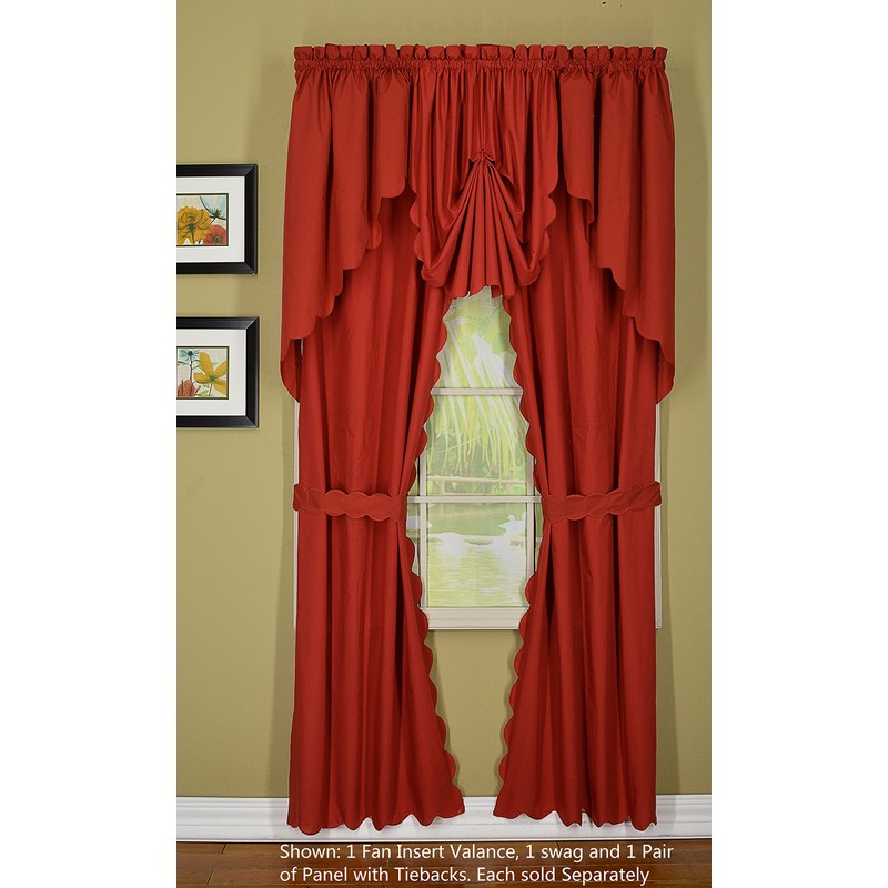 Today's Curtain Orleans 84" Panel Pair with Tiebacks Tambour Scallop