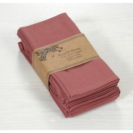 ACCENTHOME Cloth Napkins Set of 12 18x18 inch 100% Cotton Dinner Napkin Washable Hotel Quality Reusable Kitchen & Table Linen for Fall Thanksgiving Family Dinners Weddings & Everyday Use - Blush