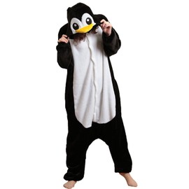 Honeystore Unisex Pajamas Anime Costume Animal Cosplay One Piece Sleepwear, Penguin Without Shoes, L Black