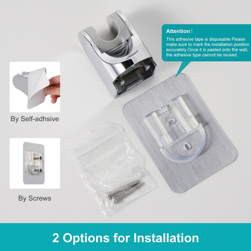 GwernKB Shower Head Holder Strong Adhesive No Drilling Wall Mount