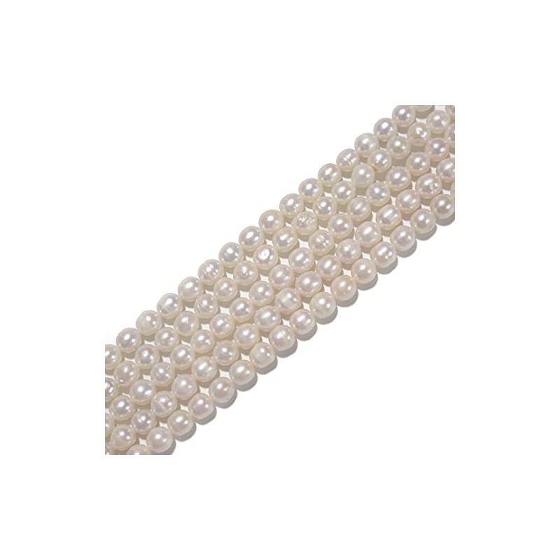 Grade AB White Fresh Water Akoya Pearl Off Round Beads