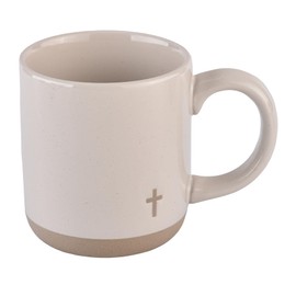 Sweet Water Decor Cross - Bottom Corner Stoneware Coffee Mugs - 14oz Cute Coffee Mugs for Hot & Cold Drinks - Dishwasher & Microwave Safe - Christian Gifts for Women and Men - Ideal Espresso Mugs