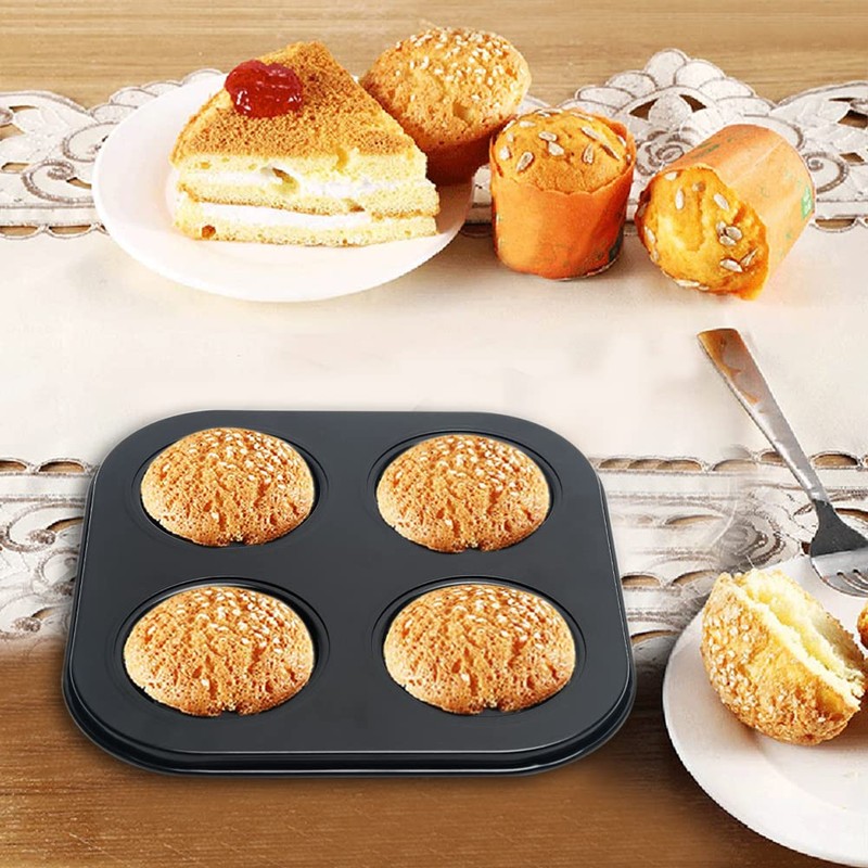 Anwangda Muffin Tray, 4-Hole Tart Round Party Tray, Muffin Tin