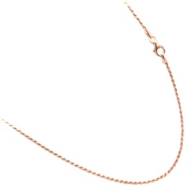 JOSCO Rose-Gold Plated Over Sterling Silver 1.5mm Rope Chain .925 Vermeil Necklace. 16,18,20,24,30 Inches (24)