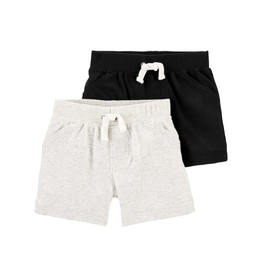 Carter's Baby Boys' 2-Pack Shorts, Black/Heather