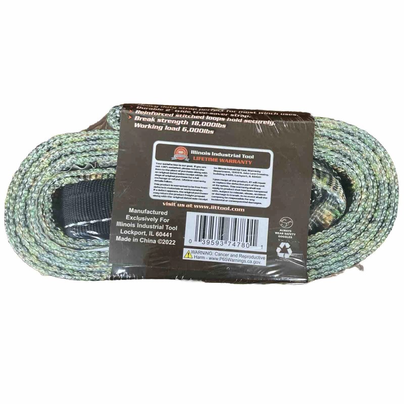 IIT 2" x 8' Soft Loop Winch Strap #74780 Camo