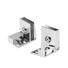 sourcing map 1 Pair Glass Door Display Cabinet Door Hinge Glass Clamp for 3-5 mm Thickness